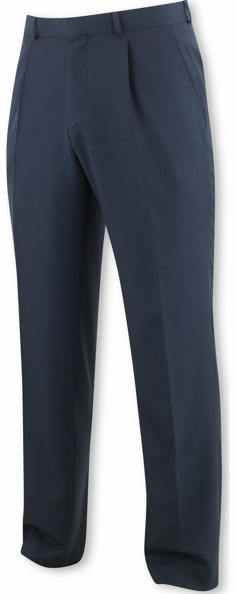 Savile Row Company Navy Herringbone Suit Trouser 30`` 36`` Unfinished