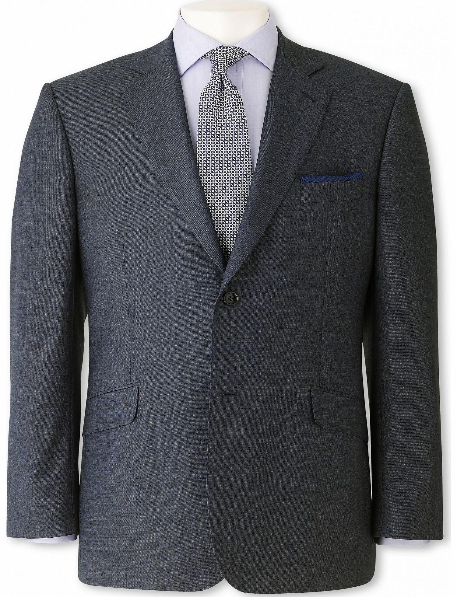 Savile Row Company Navy Microdot Classic Fit Jacket 40`` Long