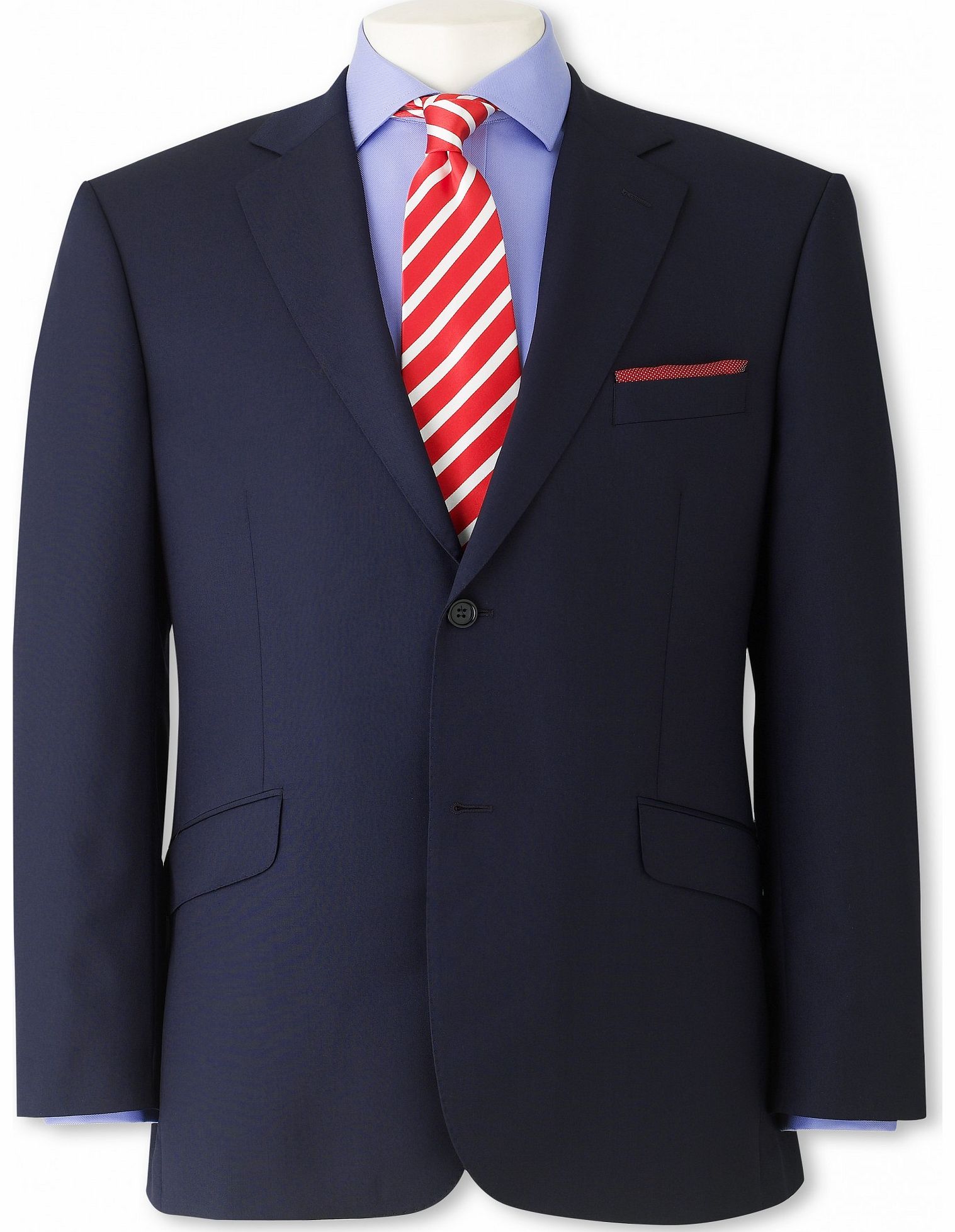 Savile Row Company Navy Plain Classic Fit Jacket 36`` Regular
