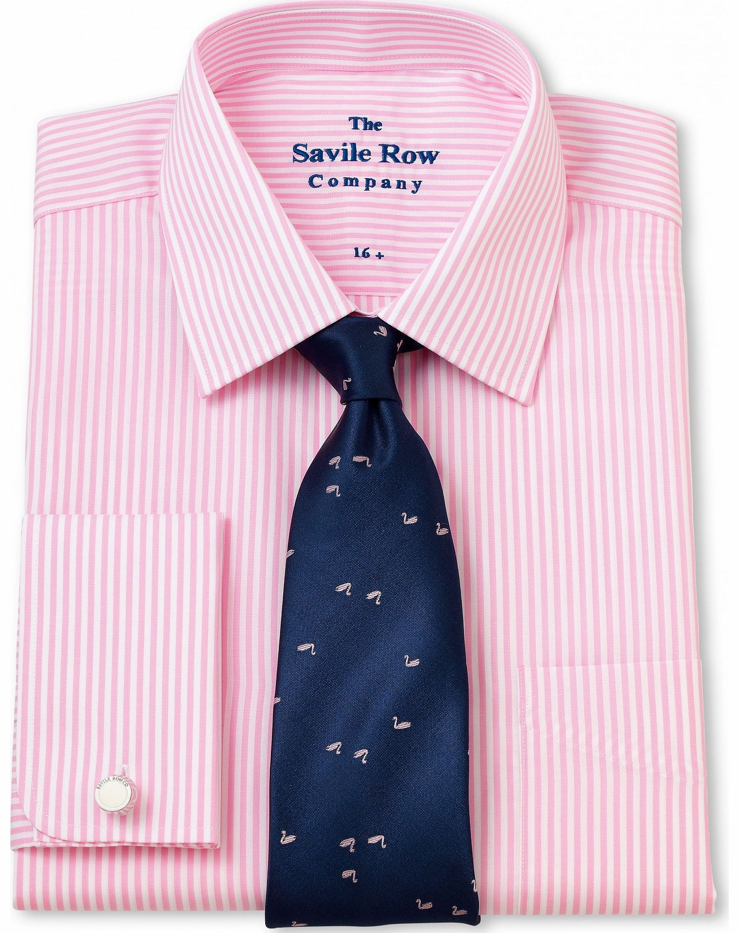 Savile Row Company Pink White Bengal Classic Fit Shirt 16 1/2``