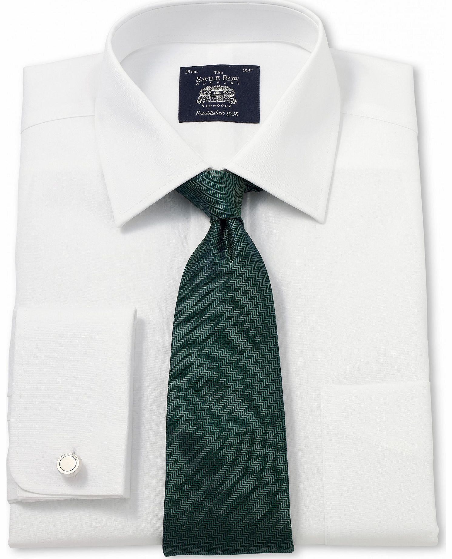 Savile Row Company White Non-Iron Classic Fit Shirt 15 1/2`` Double