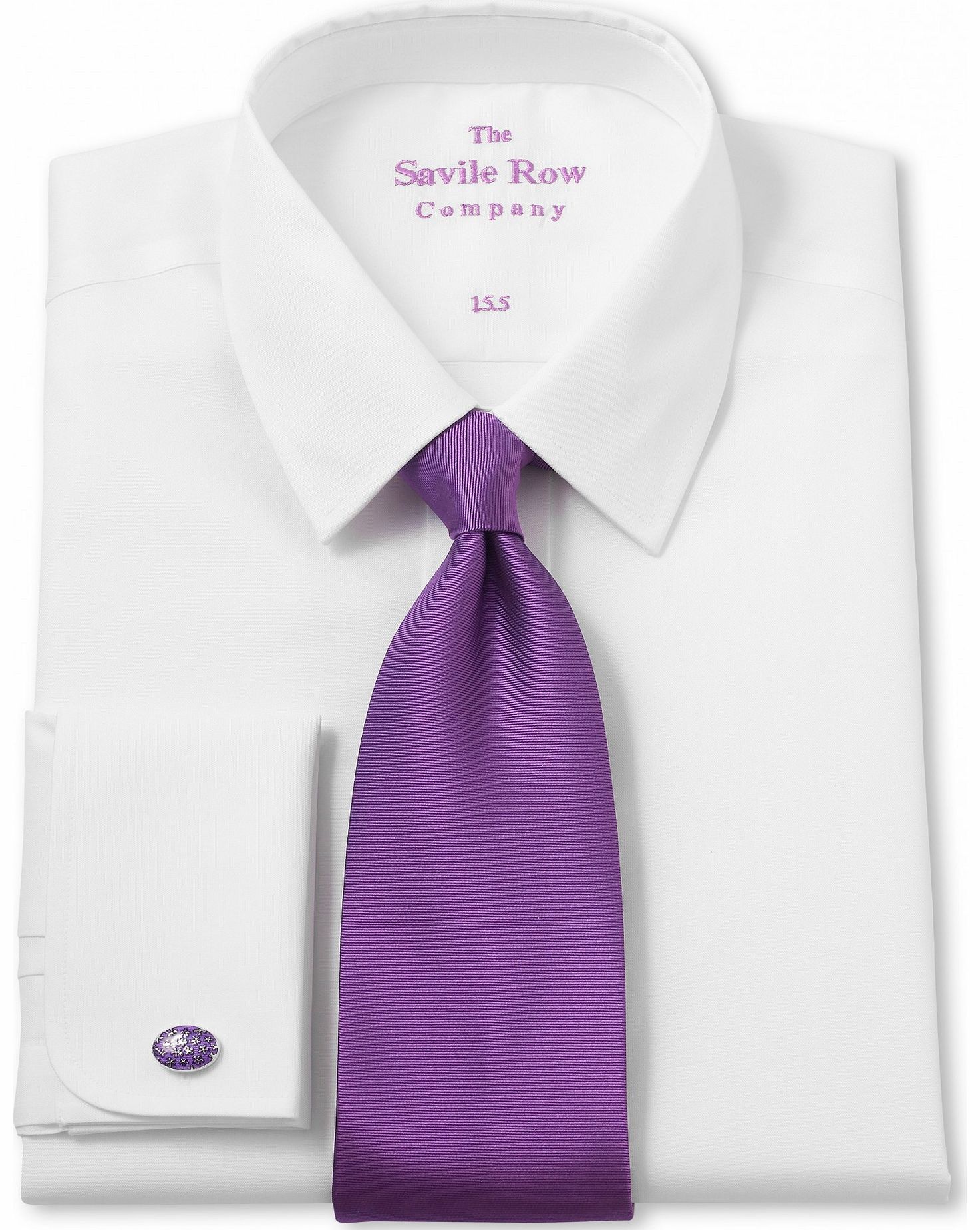 Savile Row Company White Non Iron Slim Fit Shirt 15 1/2`` Standard