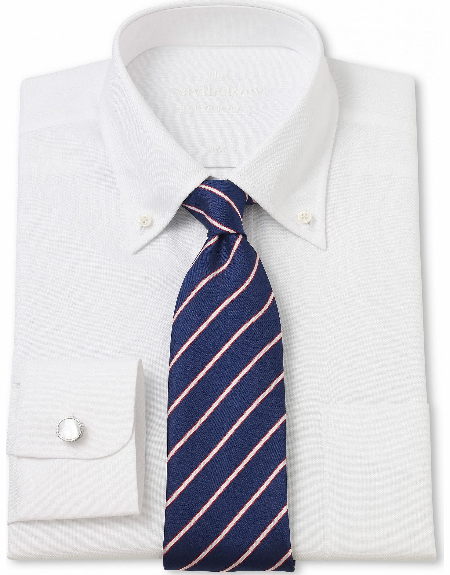 Savile Row Company White Oxford Button Down Classic Shirt 15 1/2``