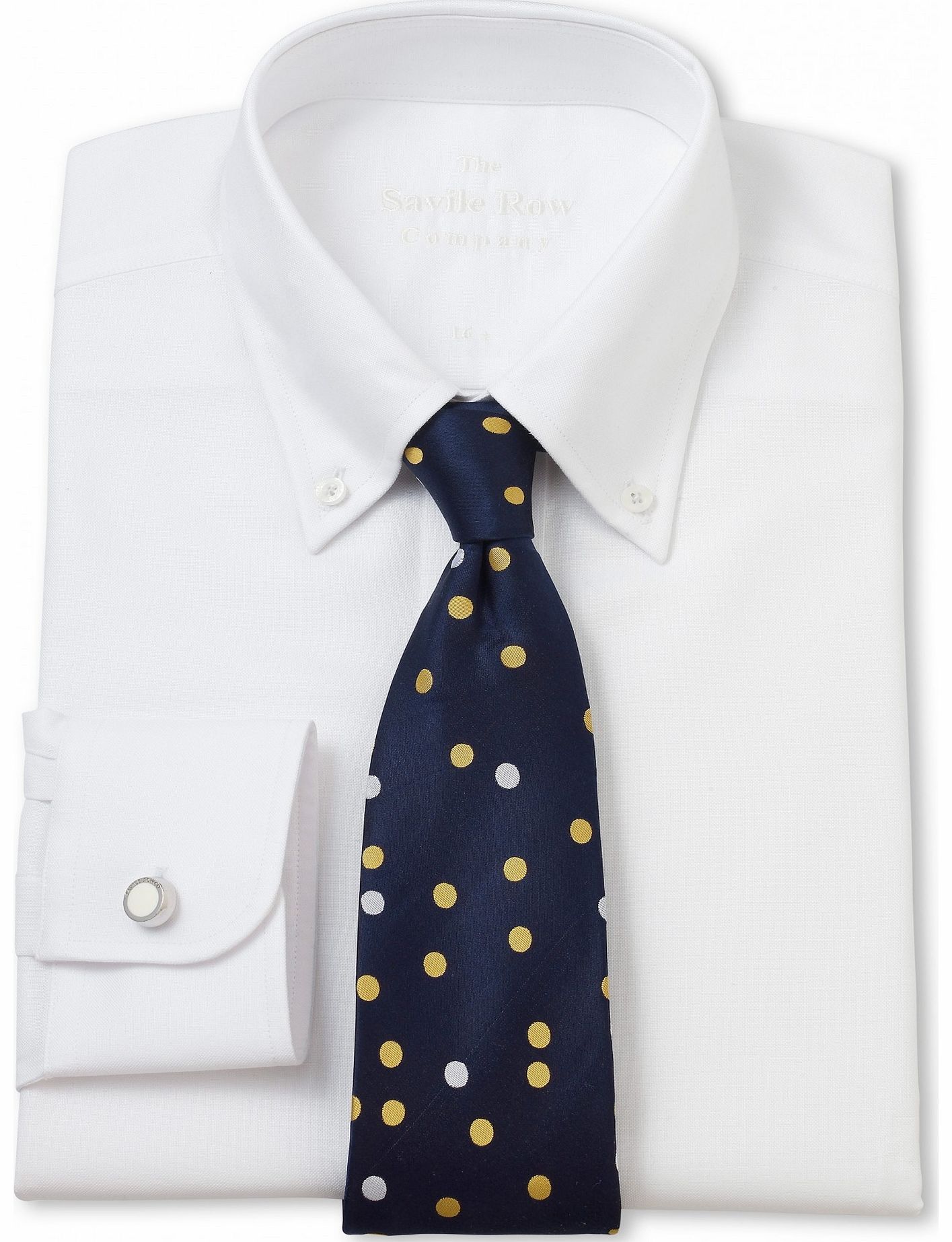 Savile Row Company White Oxford Button Down Slim Fit Shirt 15``
