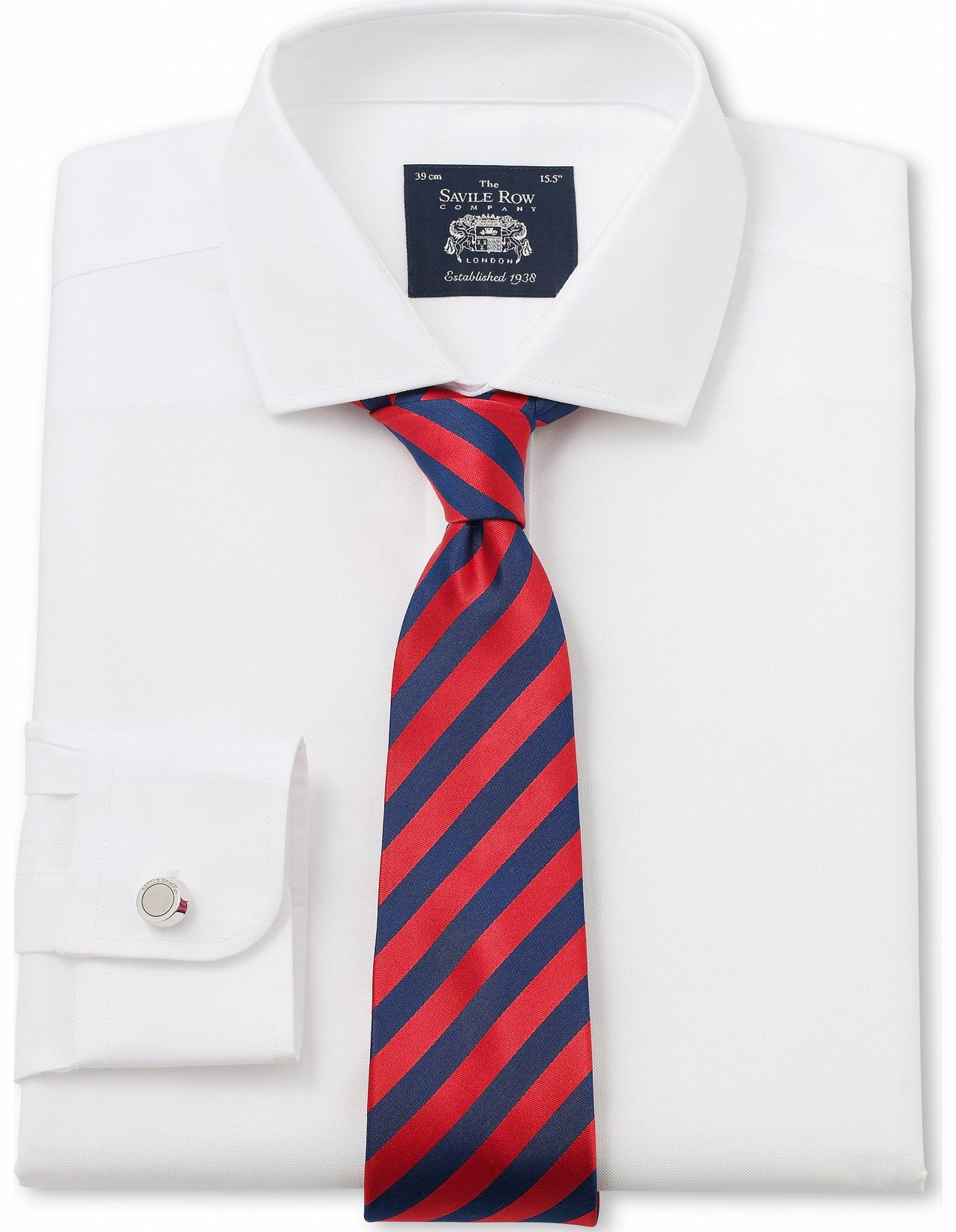 Savile Row Company White Pinpoint Extra Slim Fit Shirt 17`` Double