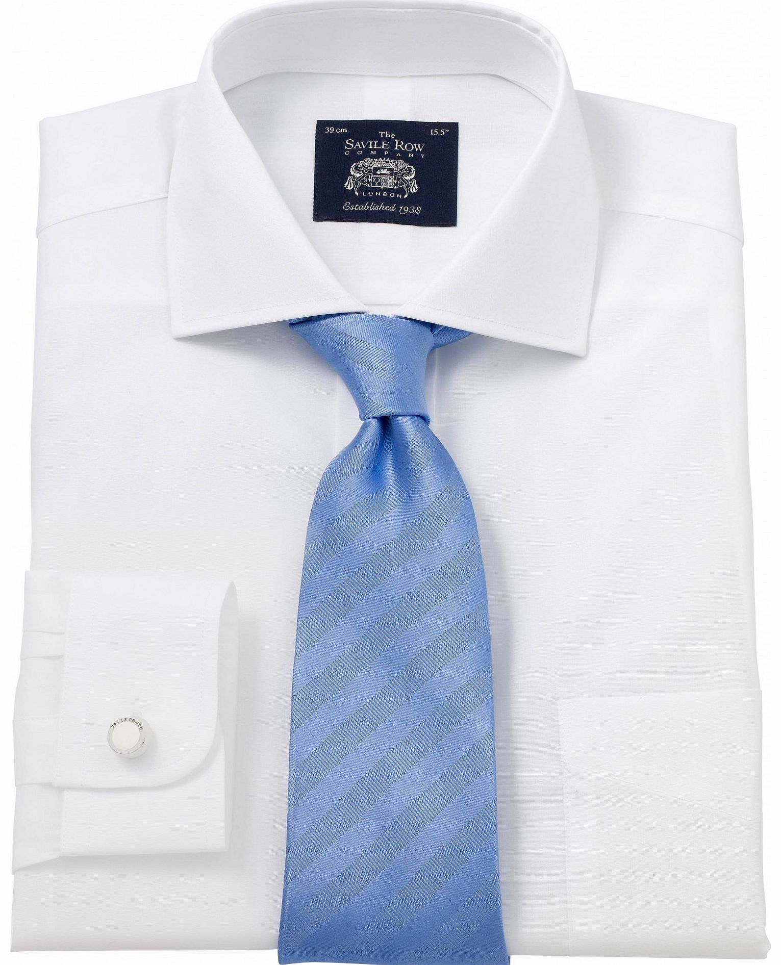 Savile Row Company White Poplin Classic Fit Shirt 15 1/2`` Single