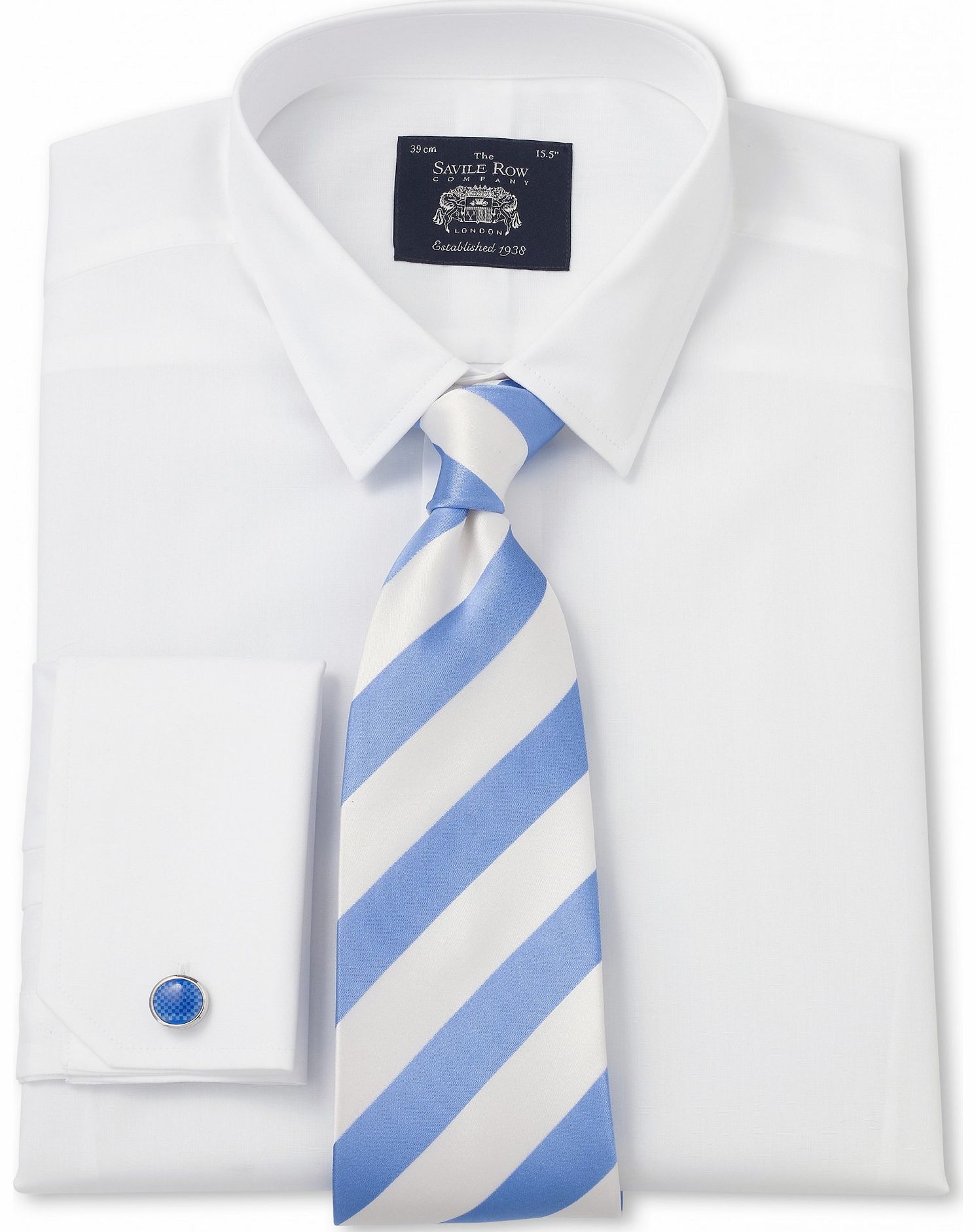 Savile Row Company White Poplin Extra Slim Fit Shirt 15 1/2``