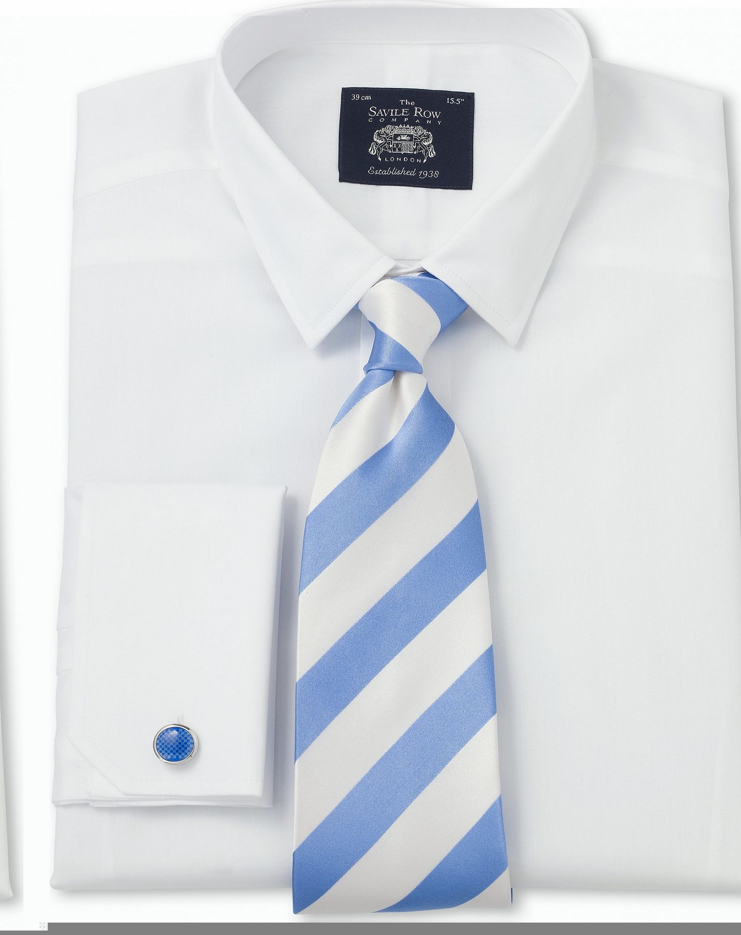 Savile Row Company White Poplin Extra Slim Fit Shirt 17 1/2``