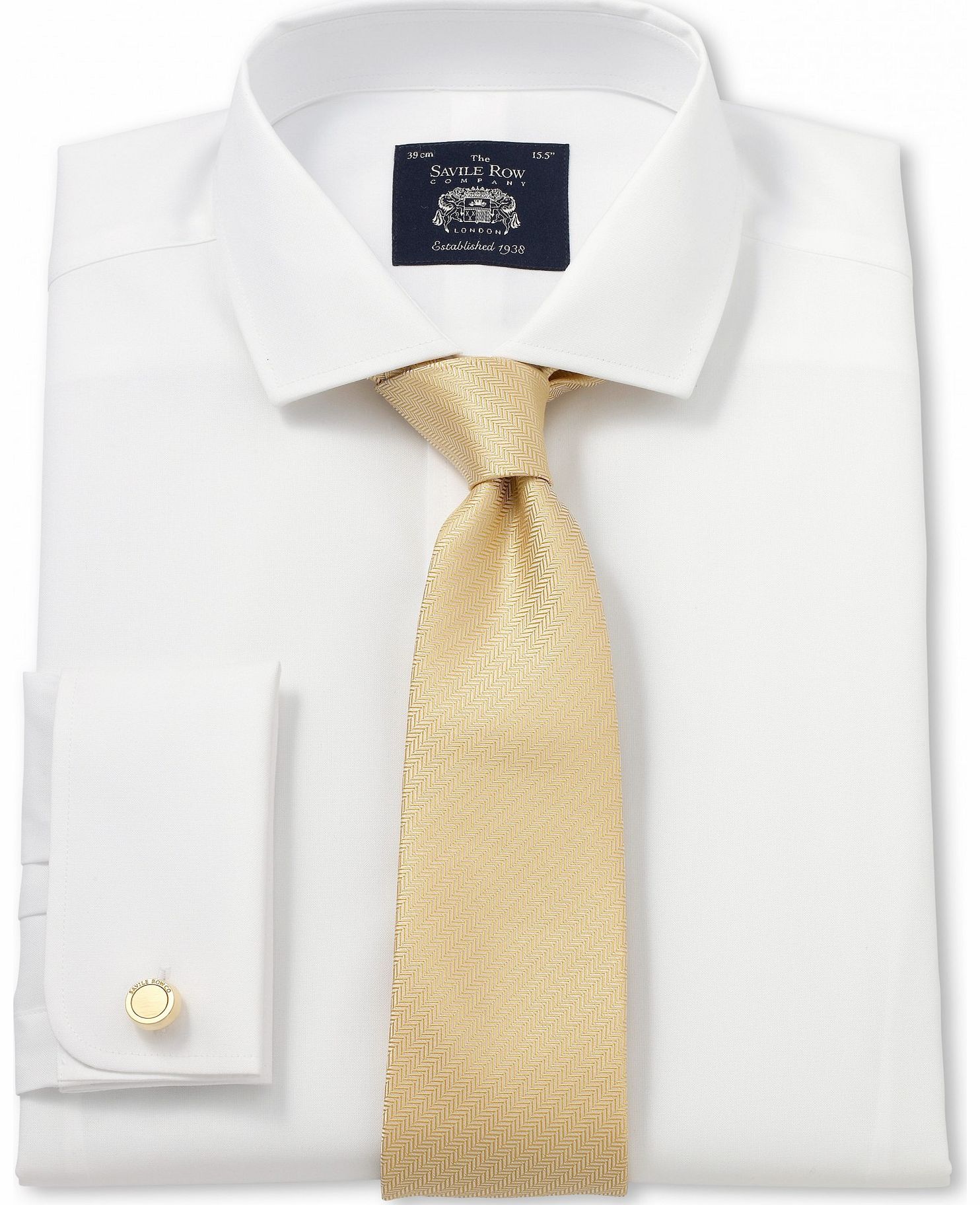 Savile Row Company White Poplin Non Iron Extra Slim Fit Shirt 17