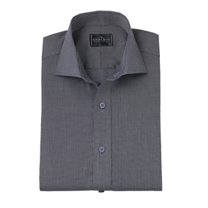 Savile Row Grey and#39;Two-Toneand39; Dobby Slim Fit Shirt
