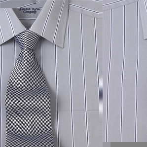 Grey Cotton Stripe Shirt