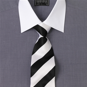 Savile Row Grey White Collar-and-Cuff Shirt