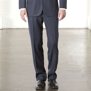 Navy Chalk Stripe Two-Button Suit Trousers