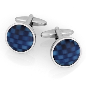 Savile Row Navy Check Cufflink