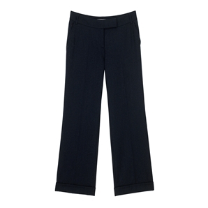 Navy Women` Flannel Turn Up Trousers