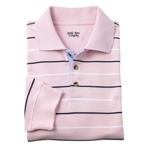 Pink/Navy/White Striped Sweatshirt