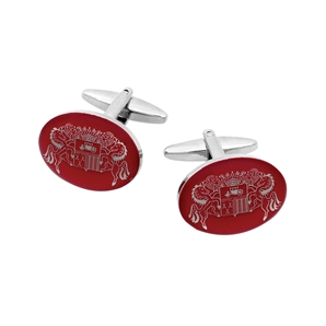 Savile Row Red Savile Row Co Crest Oval Cufflink