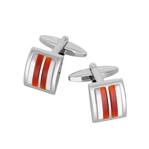 Savile Row Red/White Stripe Cufflink