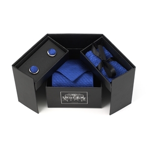 Savile Row Royal Blue Boxed Tie-Cufflink-Handkerchief Set