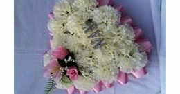 savoy flowers Artificial silk Nan heart shaped floral funeral wreath
