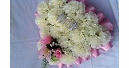 savoy flowers Heart shaped wreath in artificial silk flowers for Mum