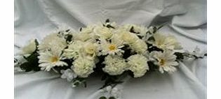 savoy flowers White Artificial silk double ended spray floral funeral wreath
