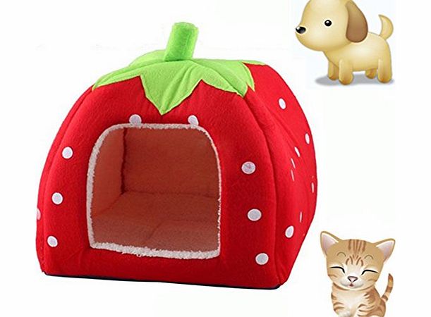 SaySure - Yurt Style Strawberry Folding Kennel Cute Pretty Cat Dog