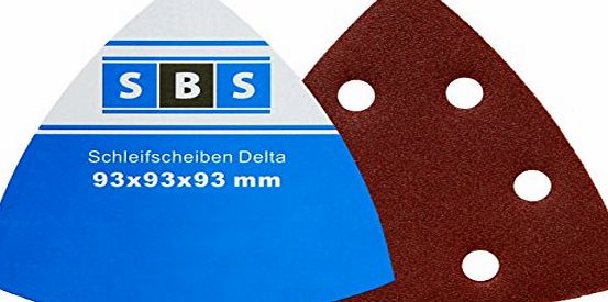 SBS 60 Velcro Sanding Triangles 93 x 93 x 93 mm Grain Each 10 x 40/60/80/120/180/240 for Tri-Base Sander 6 Holes