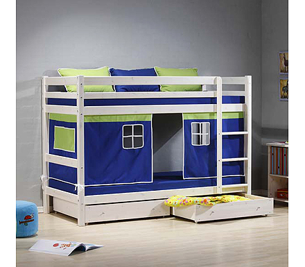 Scandinavian House Ltd Minnie Solid Pine White Storage Bunk Bed with