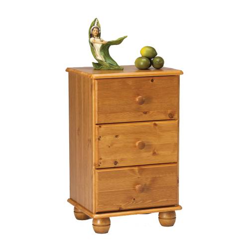 Scandinavian Pine Natura 3 drawer bedside cabinet