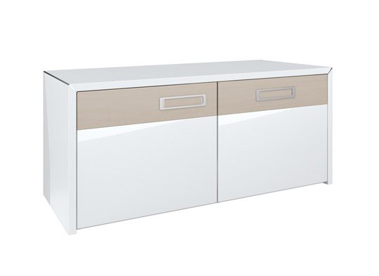 S1 2SK TV Cabinet - Gloss White Wavy