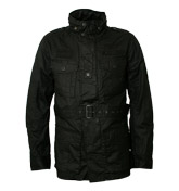 Schott Black Concealed Hood Jacket