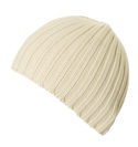 Cream Ribbed Beanie Hat