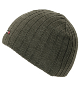 Grey Ribbed Beanie Hat