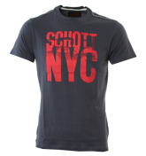 Navy T-Shirt with Large Logo