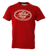 Red T-Shirt with White Printed Logo