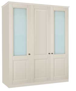 Schreiber Classic Ivory and Glass Triple Wardrobe