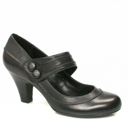 Schuh Female Basil Button Bar Leather Upper Back To School in Black