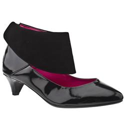Schuh Female Bright Cuff Shoe Patent Patent Upper Low Heel Shoes in Black