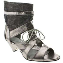 Female Calista Sandal Boot Fabric Upper Ankle Boots in Pewter