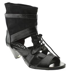Female Calista Sandal Boot Fabric Upper Casual in Black, Pewter