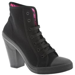 Schuh Female Carrie Lace Up Ank Fabric Upper Casual in Black
