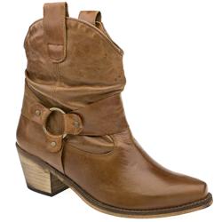 Schuh Female Gily Harness Ankle Leather Upper Alternative in Tan