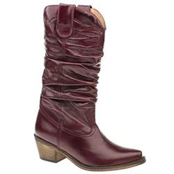 Female Gily Slouch Cowboy Leather Upper ?40+ in Burgundy