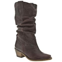 Female Gily Slouch Cowboy Leather Upper Casual in Dark Brown