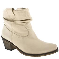Female Gily Western Ankle Boot Leather Upper ?40 plus in Stone