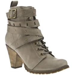 Female Henry Stud Lace Leather Upper Casual in Grey