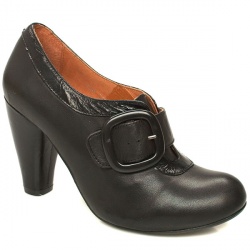 Schuh Female Irina Hi Buckle Shoe Leather Upper Evening in Black