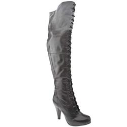 Female Karly Lace Over Knee Leather Upper ?40 plus in Grey