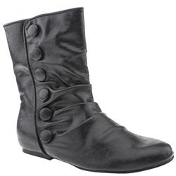 Schuh Female Lexi 6 Button Boot Manmade Upper Casual in Black, Brown